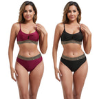 Damen Hochtailliertes Bikini-Set mit modischen Akzentdetails R&B
