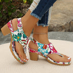 Damen Blumengestaltete Wedge-Sandaletten R&B