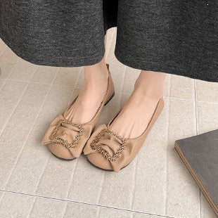 Damen Ballerinas mit dekorativer Schmuckschließe R&B