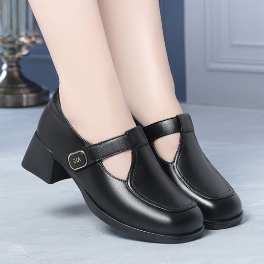 Damen Mary Jane Schuhe mit komfortablem Blockabsatz und modischem Schnallenakzent R&B