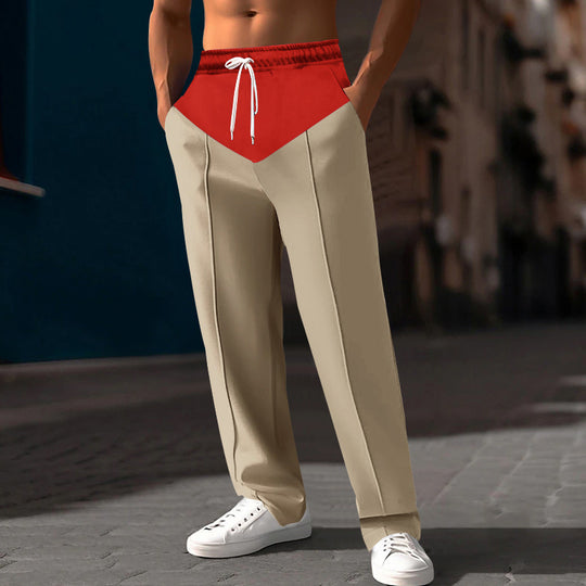 Herren Sportliche Freizeithose mit elastischem Bund und seitlichen Kontrasteinsätzen R&B