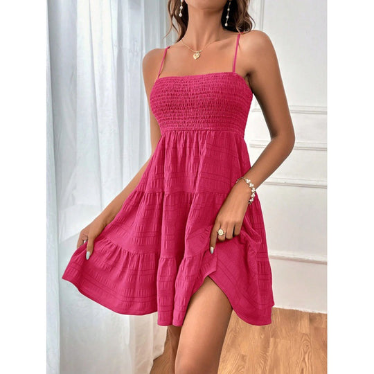 Damen luftiges Sommerkleid mit legerem Schnitt und eleganten Spaghetti-Trägern R&B