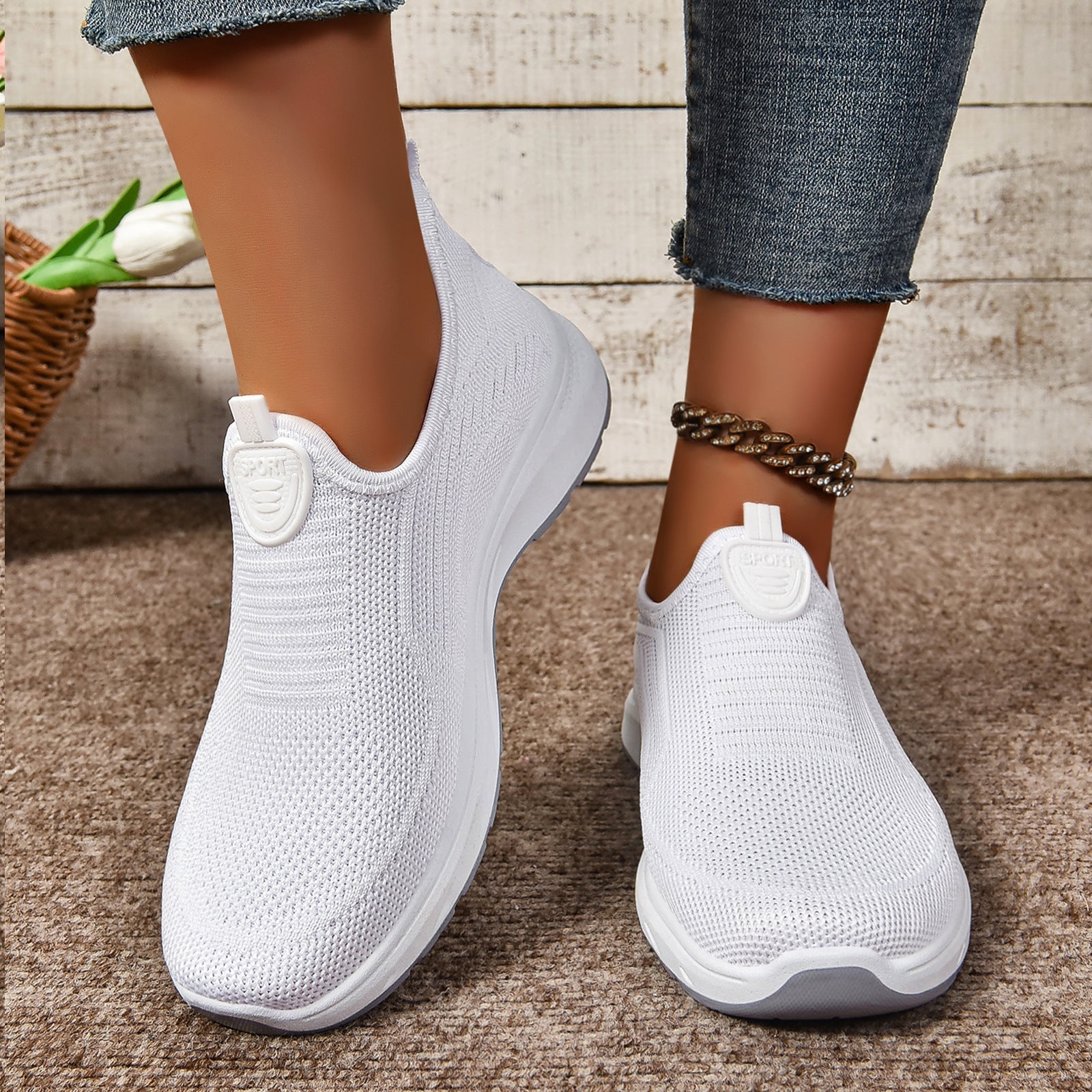 Damen Hochwertige und flexible Slip-On Freizeit-Schuhe R&B