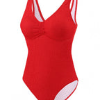 Damen Einteiler Badeanzug mit figurformendem Design und attraktivem Rüschendetail R&B