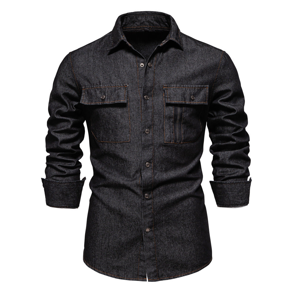 Herren Jeanshemd