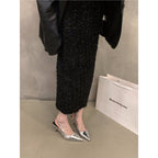 Damen elegante Slingback-Pumps mit schickem Metallic-Finish R&B