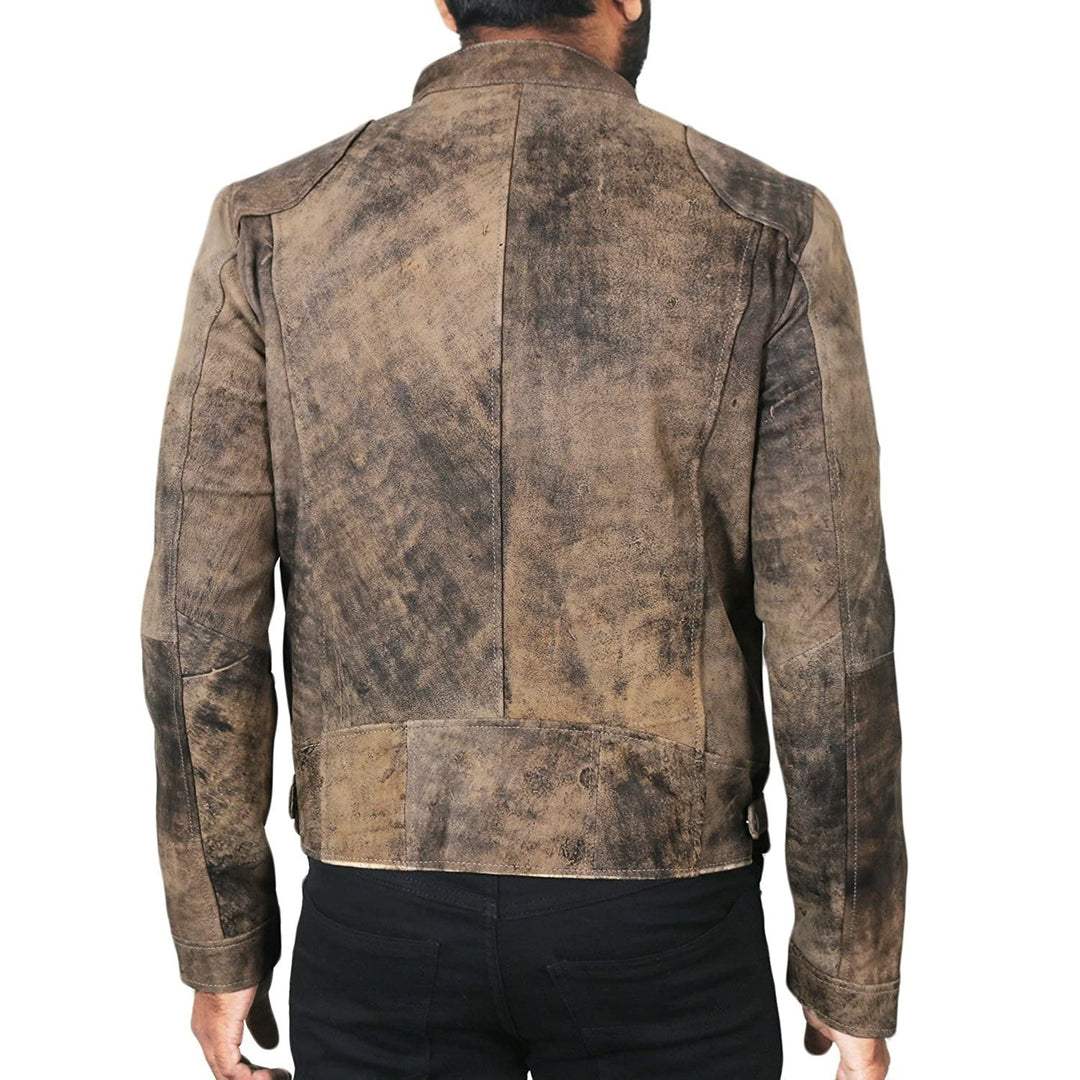 Herren Lederjacke mit Stehkragen