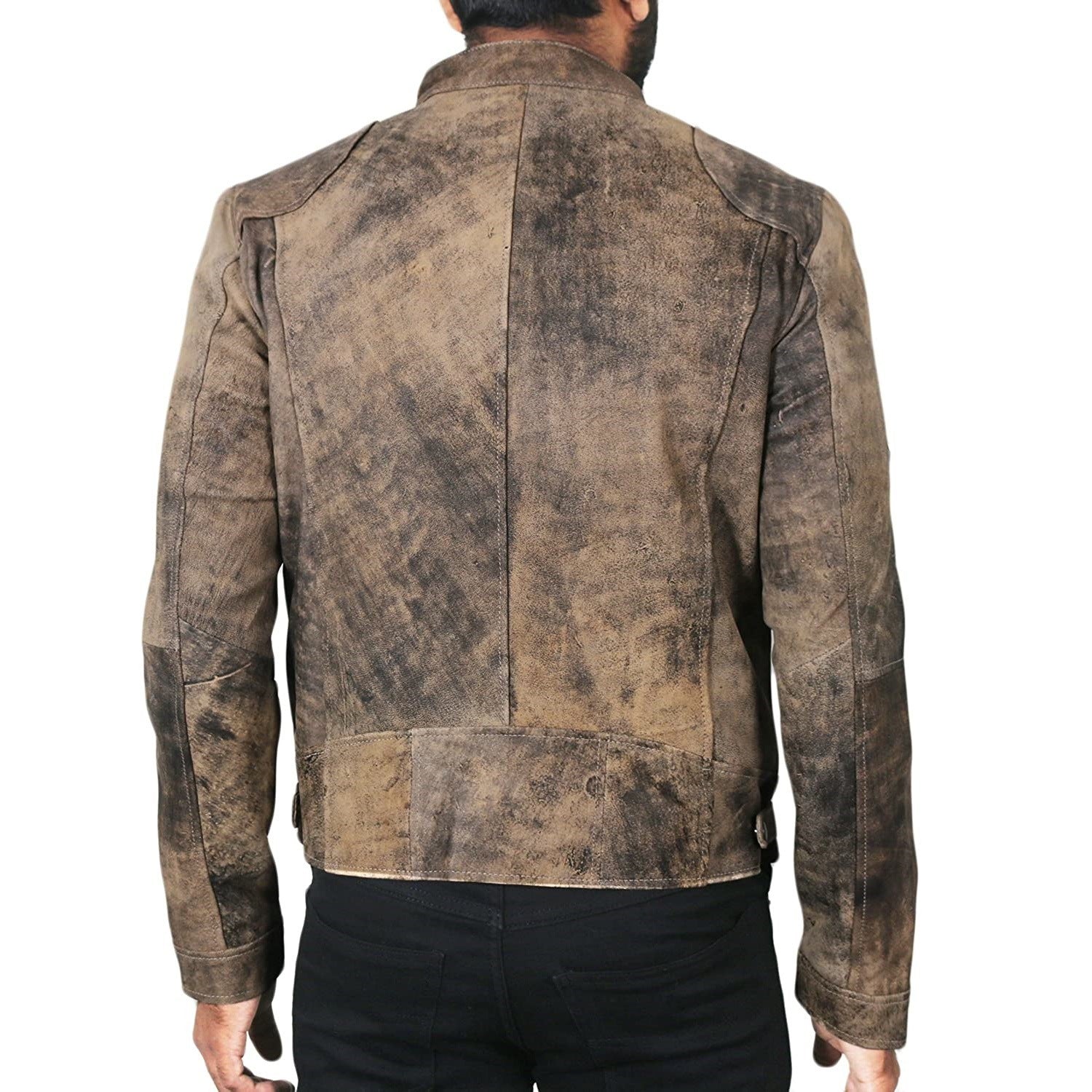 Herren Lederjacke mit Stehkragen