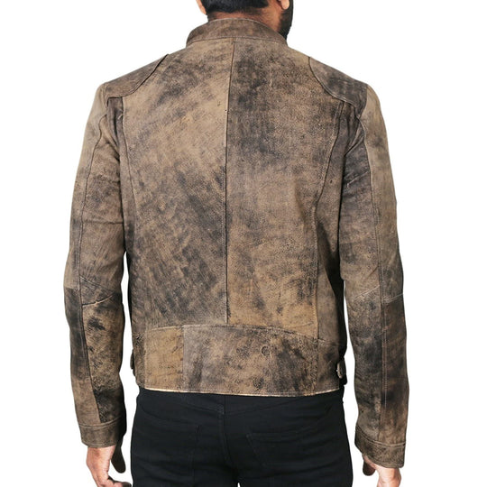 Herren Lederjacke mit Stehkragen