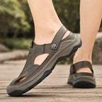 Damen Sommerliche Leder-Sandalen mit atmungsaktivem Design R&B