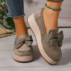 Damen Mokassin-Schuhe mit dekorativem Schleifenakzent und leichtem Wedge-Design R&B
