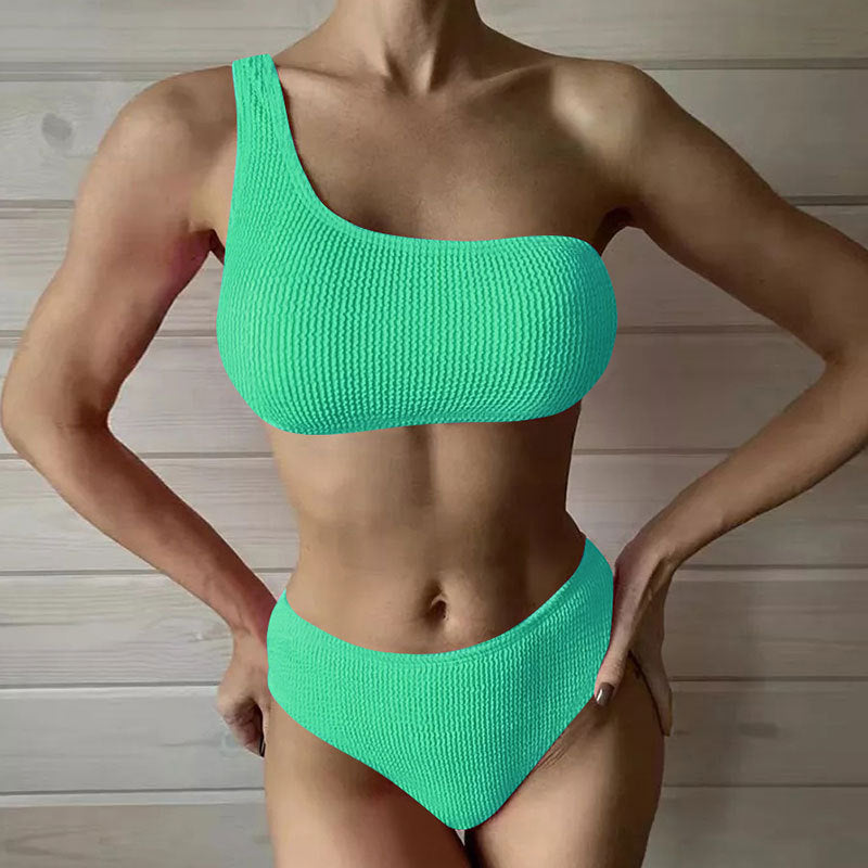 Damen Einseitiger Bikini mit hoch geschnittenem Schnitt R&B