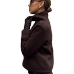 Damen modische cropped Jacke im minimalistischen Stil mit Taschen R&B