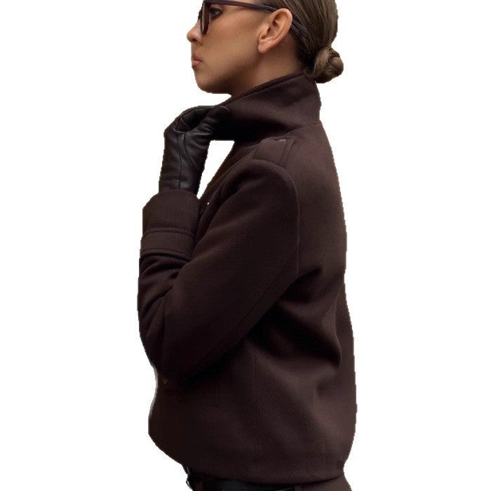 Damen modische cropped Jacke im minimalistischen Stil mit Taschen R&B