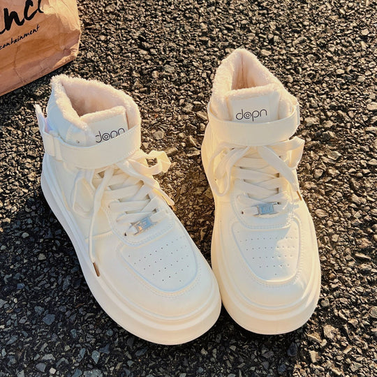 Damen Hohe Winter-Sneaker mit warmem Innenfutter und praktischem Klettverschluss R&B