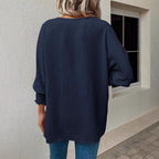 Damen Oversized Bluse mit lässigem Schnitt und elastischen Ärmeln R&B