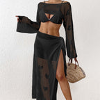 Damen Transparenter Strandsarong mit Herzen R&B