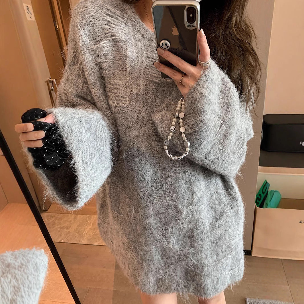 Damen Oversized Strickpullover im lässigen Pullover-Stil R&B
