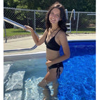 Damen Triangel-Bikini im modischen Wickeldesign mit verstellbaren BindR&Bändern R&B