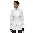 Damen Eleganter Blazer mit asymmetrischem Schnitt und tailliertem Design R&B