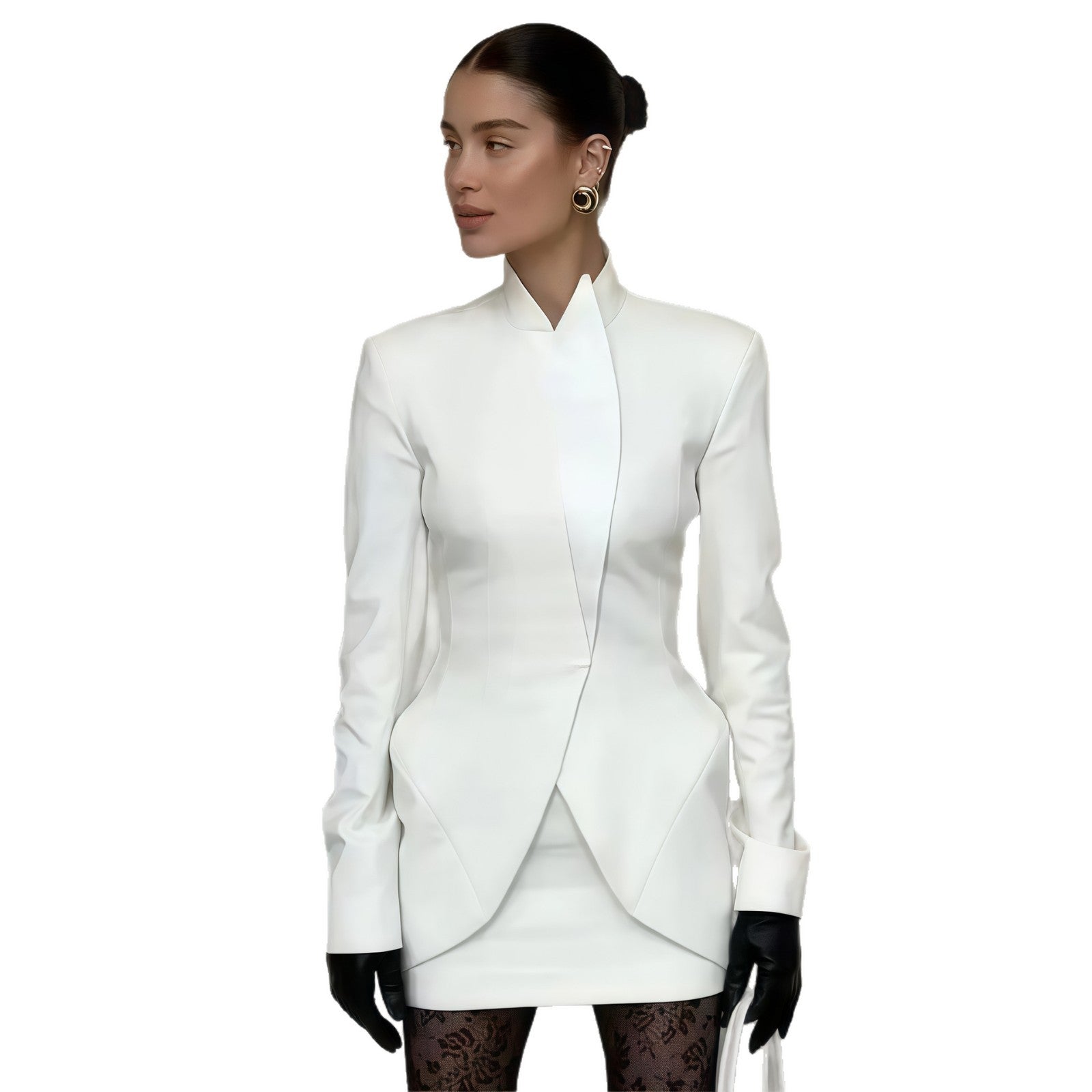 Damen Eleganter Blazer mit asymmetrischem Schnitt und tailliertem Design R&B