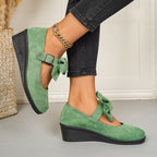 Damen Wedge-Sandalen mit dekorativem Schleifen-Detail R&B
