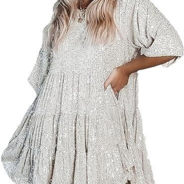 Damen Abendkleid mit funkelnden Pailletten R&B