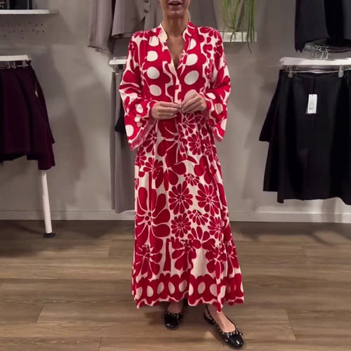 Damen Maxikleid mit floralem Muster und weitem Schnitt R&B