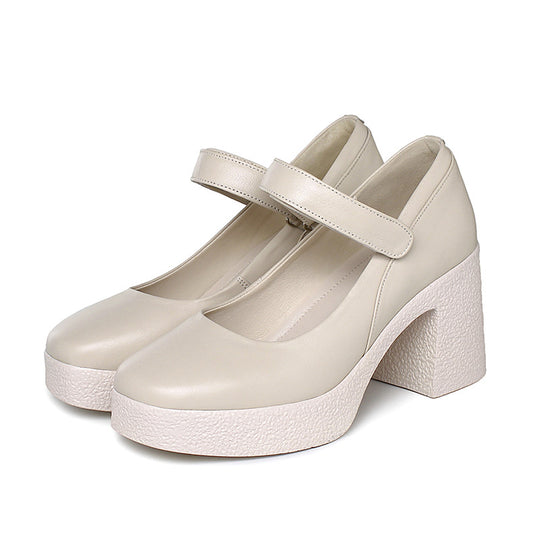 Damen Plateau Pumps mit verstellbarem Riemen und strukturiertem Blockabsatz R&B