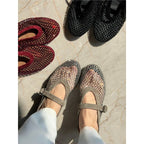 Damen modische Netz-Mary-Jane-Schuhe mit eleganter Schnalle R&B