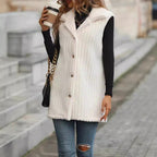 Damen Elegante und kuschelige Teddyjacke mit Knopfleiste R&B