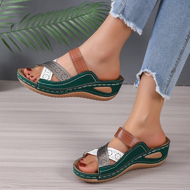 Damen Komfortable und luftige Clogs mit modischen Riemen R&B
