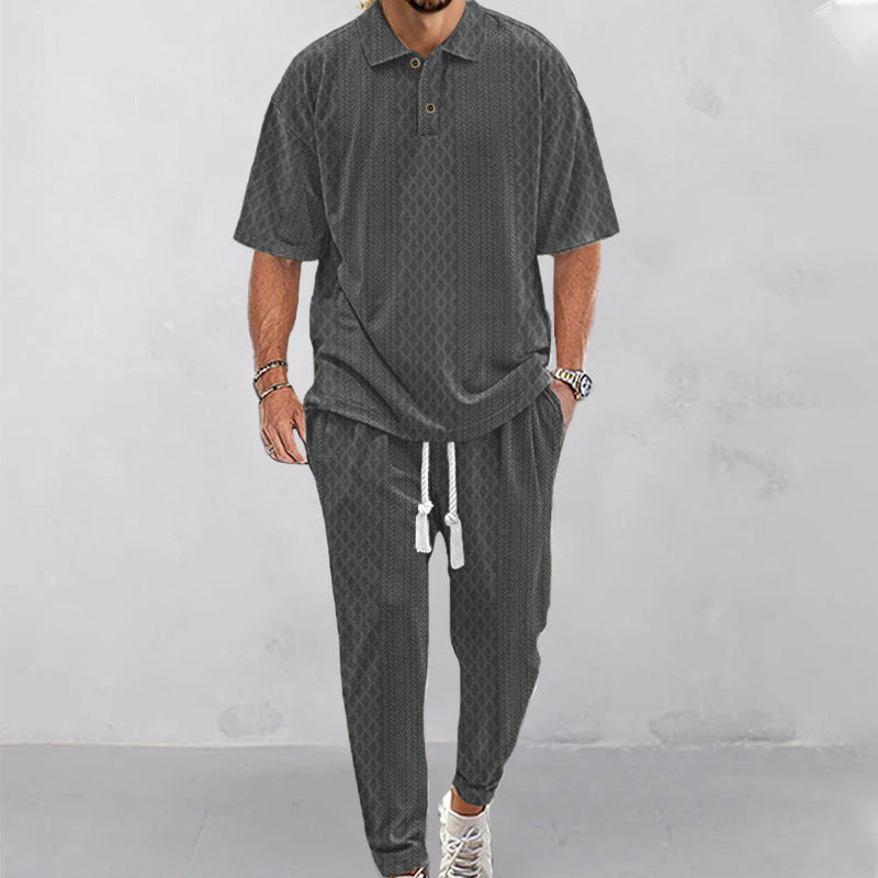 Herren lässiger Freizeitanzug mit modischem Strukturdesign R&B