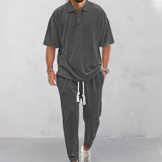 Herren lässiger Freizeitanzug mit modischem Strukturdesign R&B