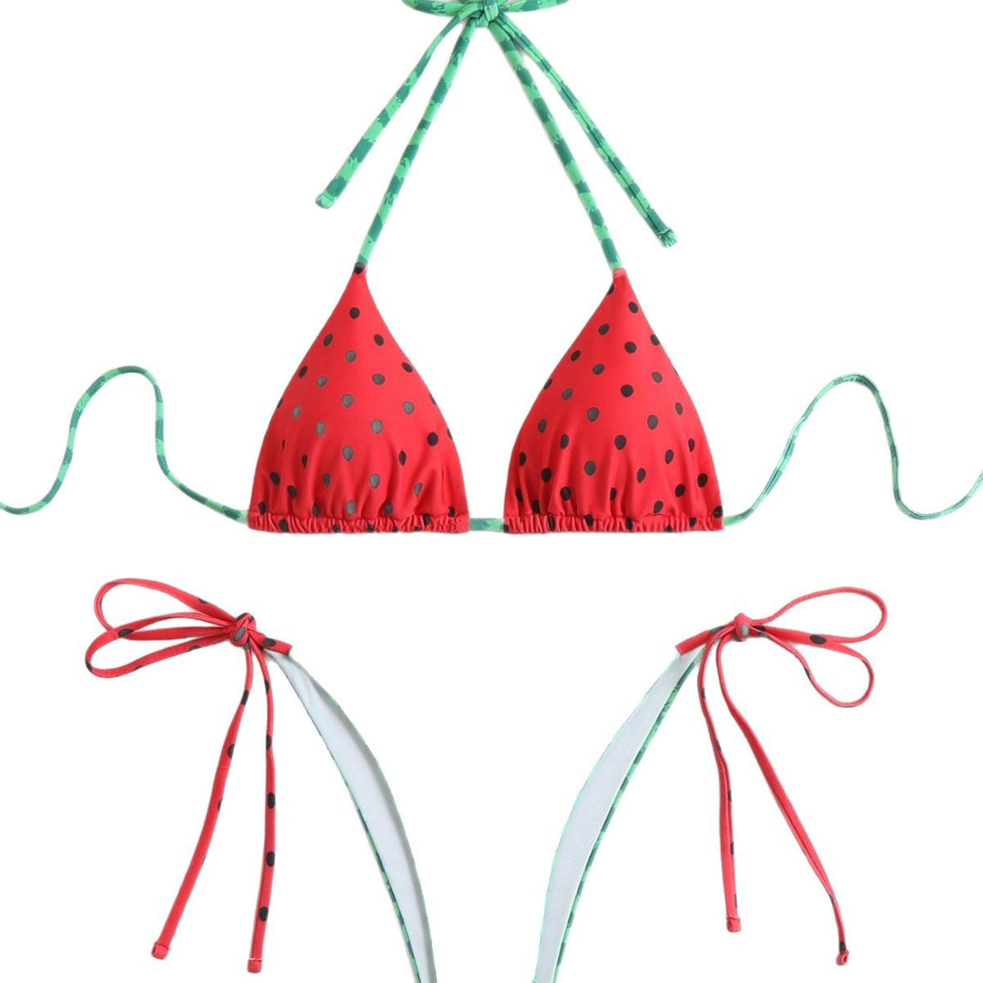 Damen Triangel-Bikini-Set mit auffälligem Fruchtdesign R&B