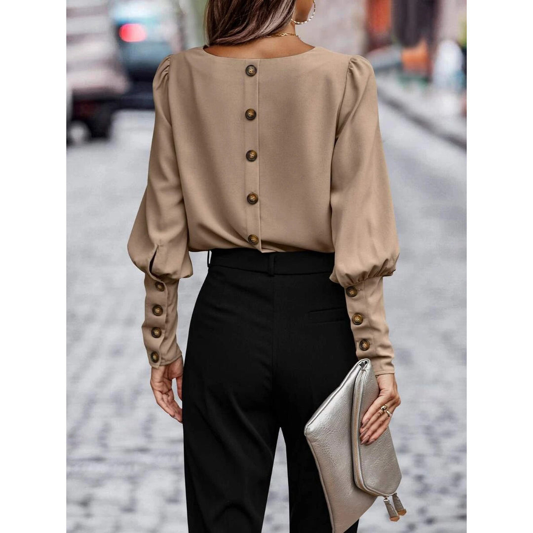 Damen modische Bluse mit elegantem Puffärmel und hochwertiger Stoffqualität R&B