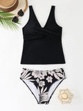 Damen Tankini-Set mit floralem Hosenrock und elegantem Oberteil R&B