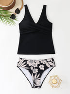Damen Tankini-Set mit floralem Hosenrock und elegantem Oberteil R&B