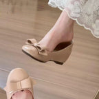 Damen elegante Ballerinas mit dekorativer Schleifenapplikation R&B