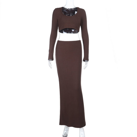 Damen elegantes langes Kleid mit Raffung und tiefem V-Ausschnitt R&B