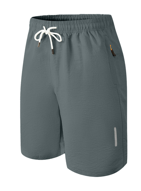 Herren nan ultraleichte schnelltrocknende Sport- und Badeshorts mit Elastikbund Kordelzug Reißverschlusstasche und reflektierendem Detail R&B