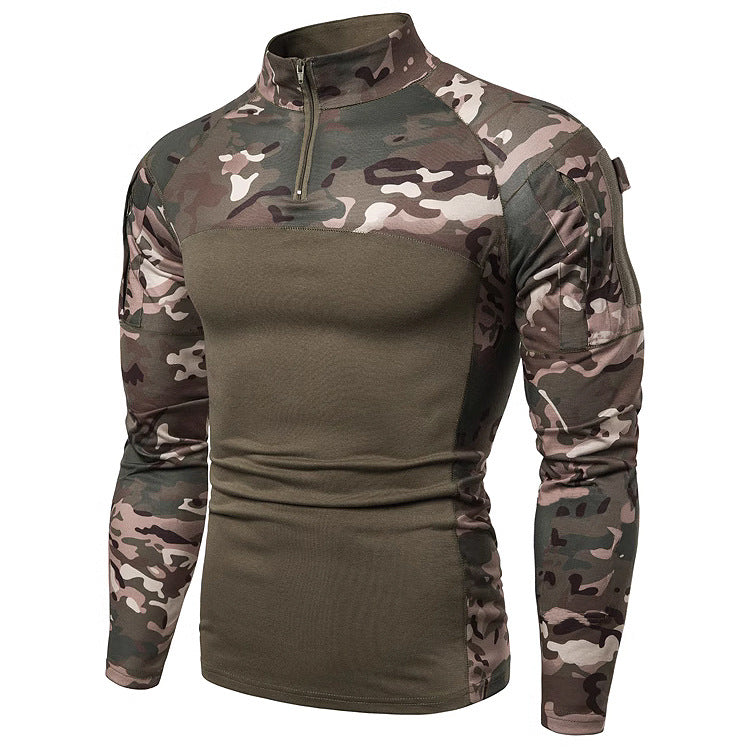 Herren Funktionspullover mit Teilreißverschluss und modernem Camouflage-Design R&B