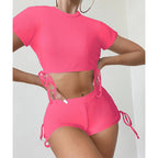 Damen Trendiges Crop-Top und Shorts Set R&B