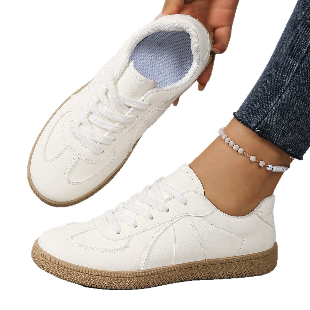Damen Sneakers mit klassischer Schnürung und rutschfester Sohle R&B