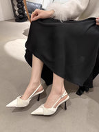 Damen elegante Slingback Pumps mit Rüschendesign R&B