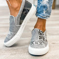 Damen modische Slip-On Sneakers mit Muster-Mix von R&B