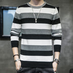 Herren gestreifter Pullover aus weichem Baumwollmix R&B
