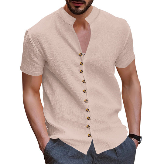Herren Kurzarmhemd mit modernen Knopfdetails R&B