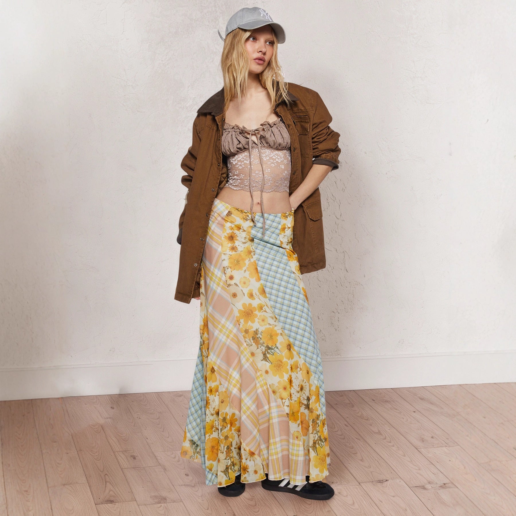 Damen Maxirock mit floralem Design und verspielten Farben R&B