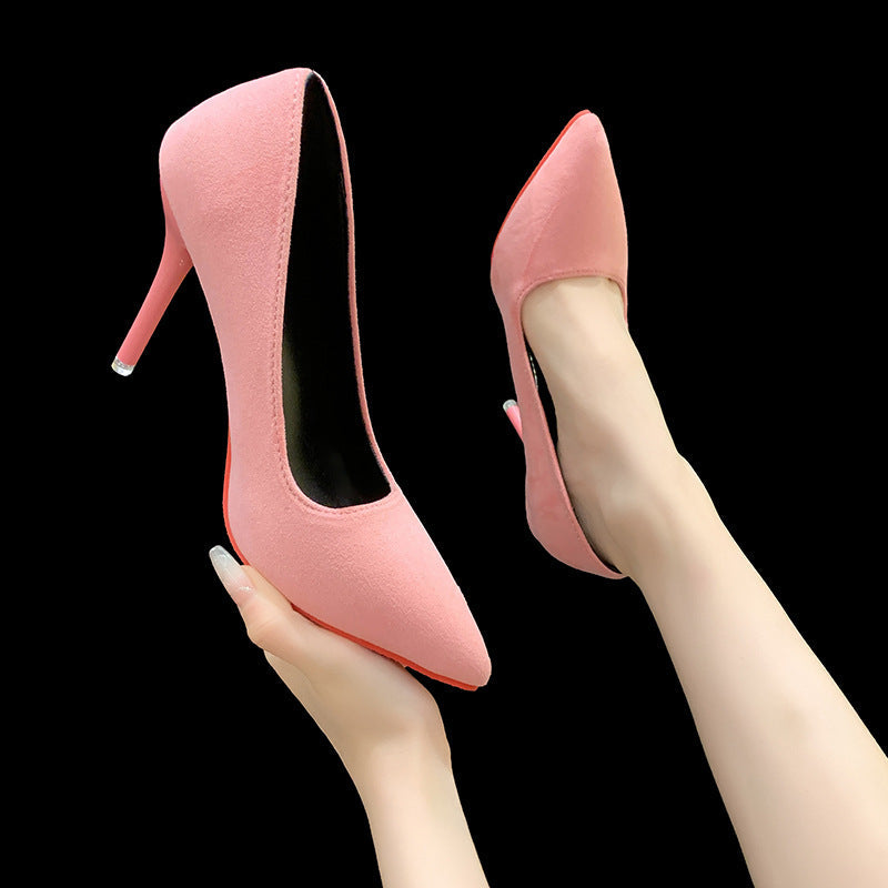 Damen Elegante spitze Pumps mit transparentem Absatz und weichem Obermaterial R&B